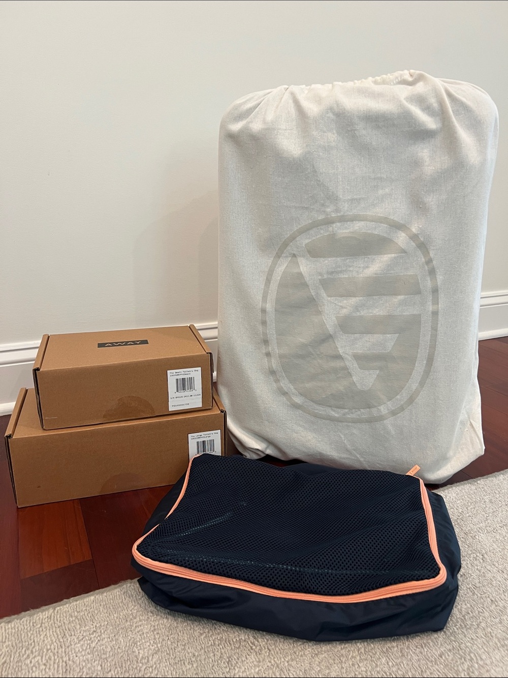 Away Set: The Carry On, Packing Cubes, Large & Small Toiletry Bags: Some NWT